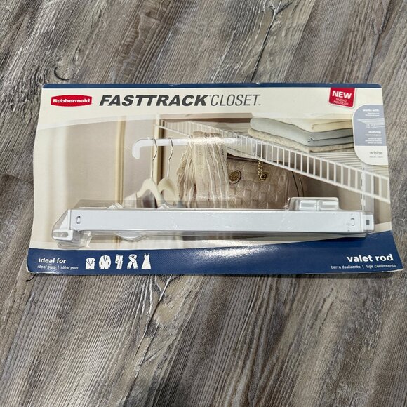 Rubbermaid Other - Rubbermaid Fast Track Closet Valet Rod White 1954964 NEW 2015 Closet Organizer